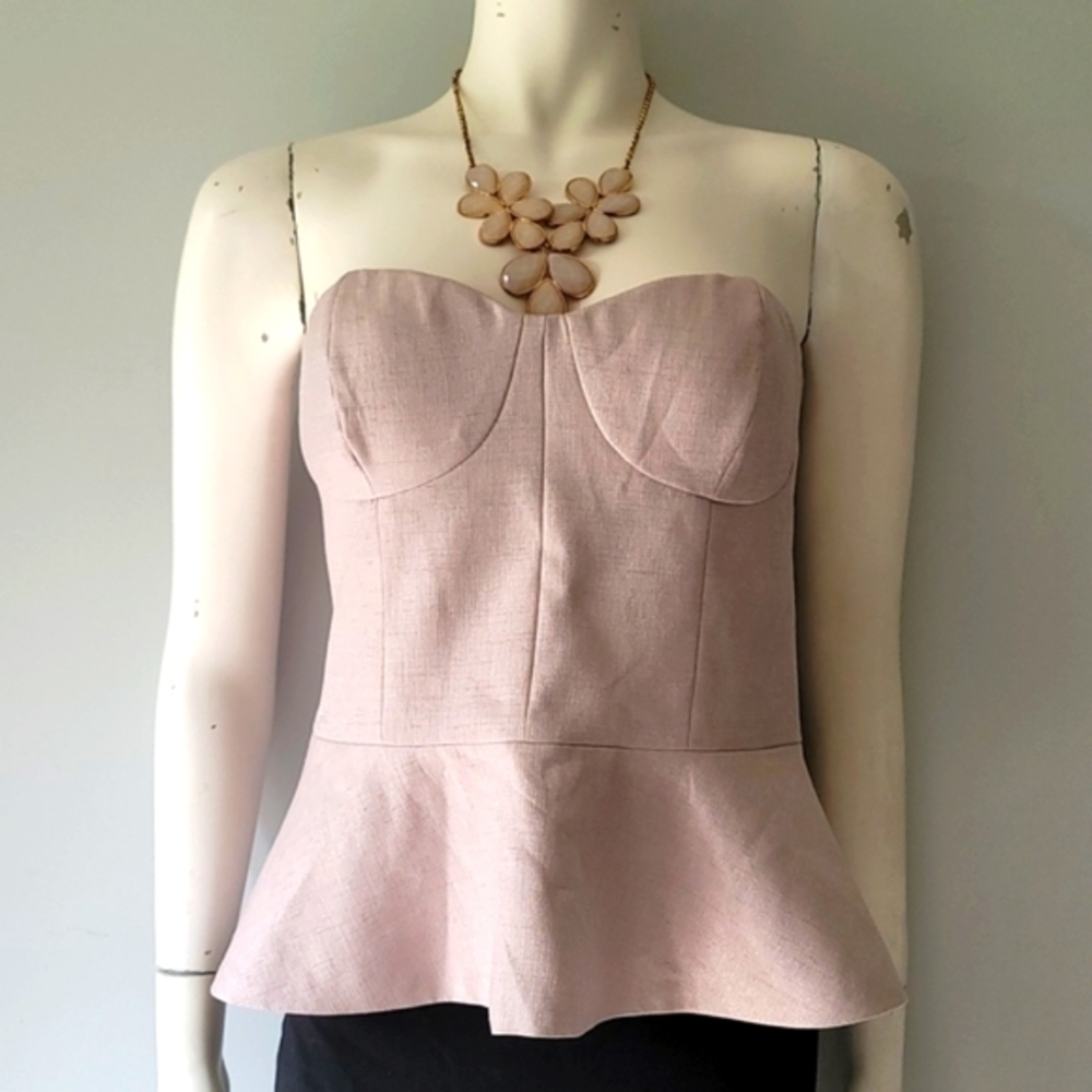 Ever New Pink Shimmery Peplum Top Size 8
